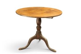 A GEORGE III OAK TILT-TOP TRIPOD TABLE