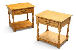 A PAIR OF PERIOD STYLE OAK OCCASIONAL TABLES