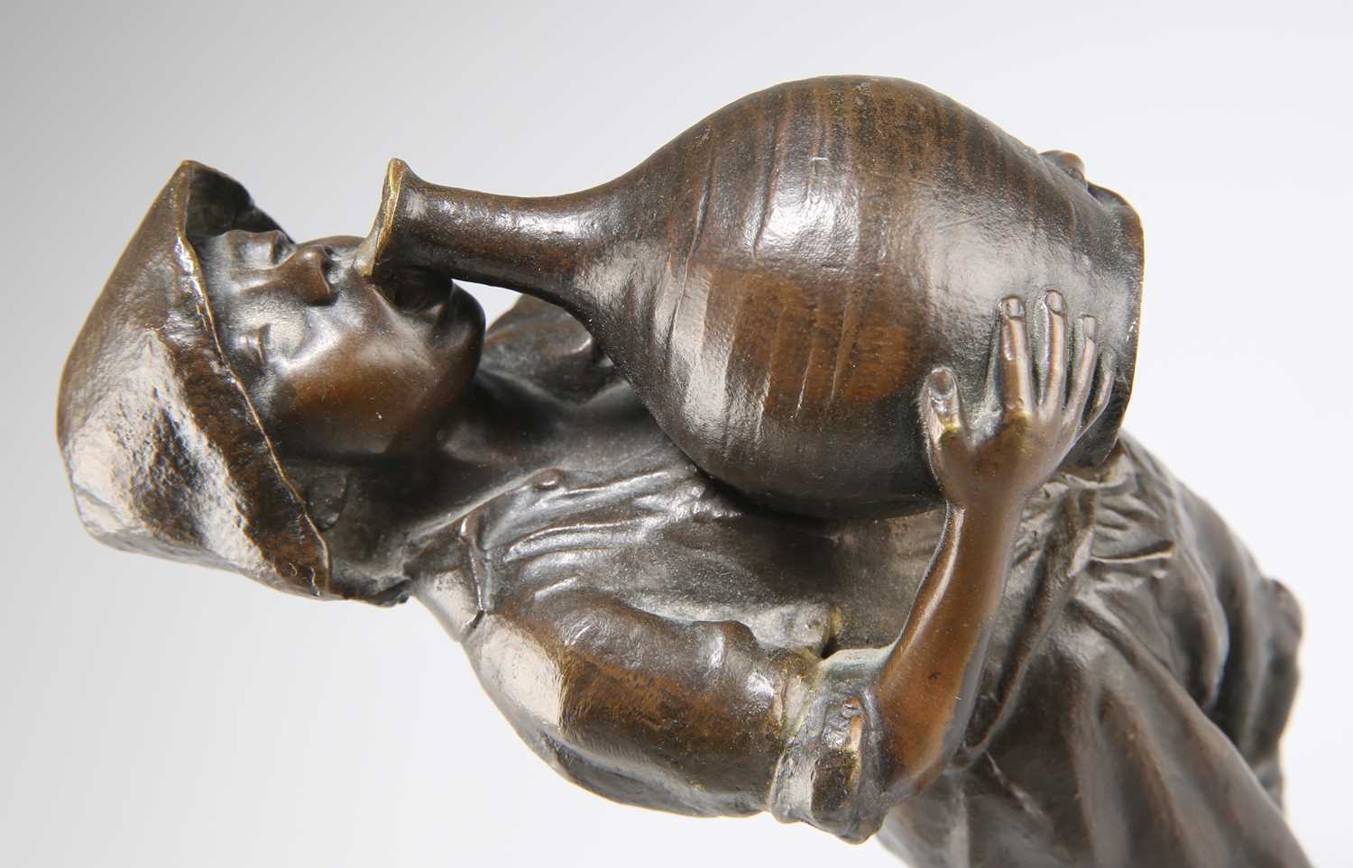 FULBORN, 'SU-SU', A BRONZE FIGURE OF A YOUNG BOY TIPPLING, CIRCA 1900 - Image 3 of 4