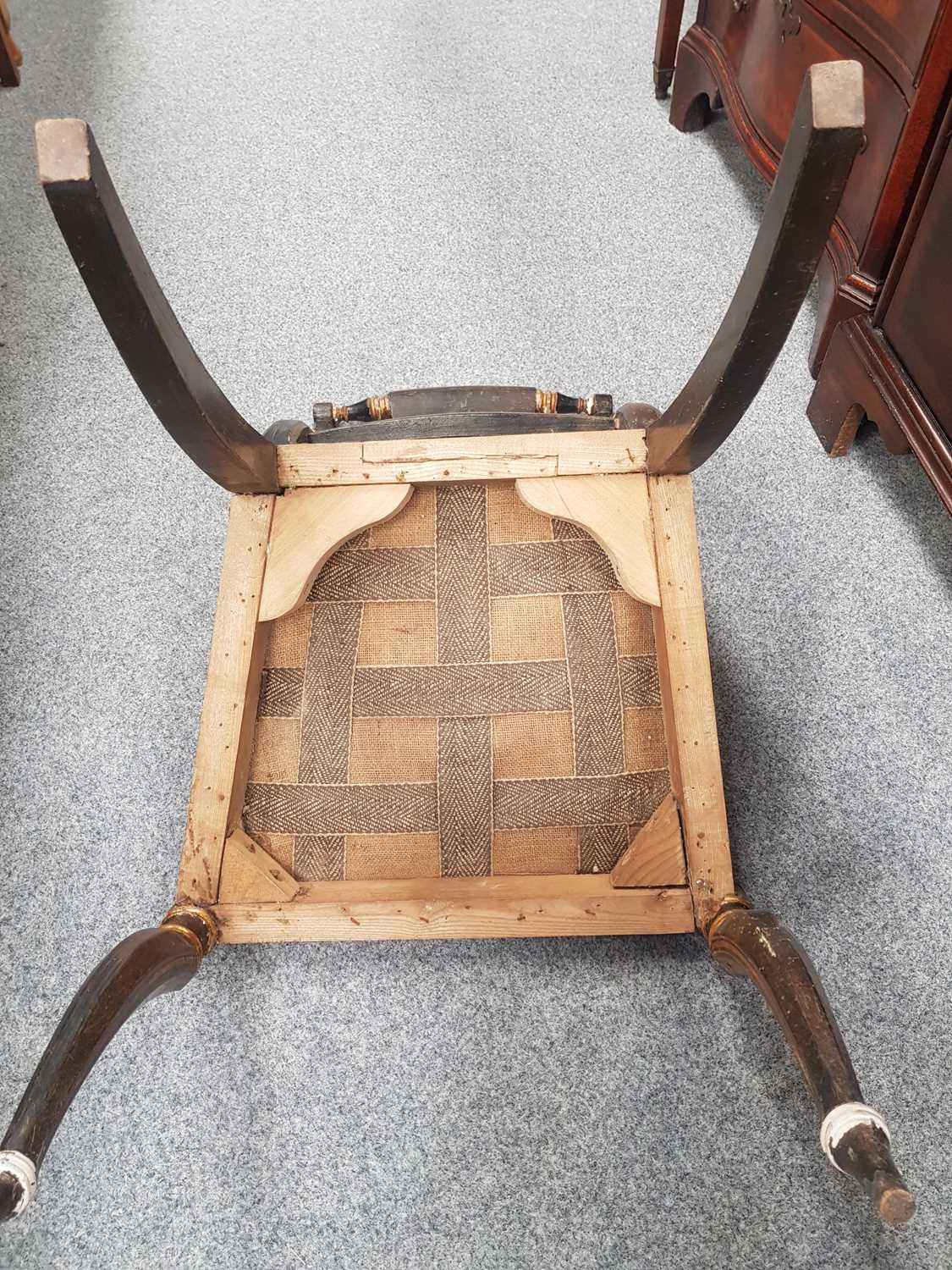 A REGENCY GILDED AND EBONISED SIDE CHAIR, IN THE MANNER OF THOMAS HOPE - Image 3 of 9