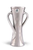A LIBERTY & CO TUDRIC PEWTER TWO-HANDLED VASE, DESIGNED BY ARCHIBALD KNOX