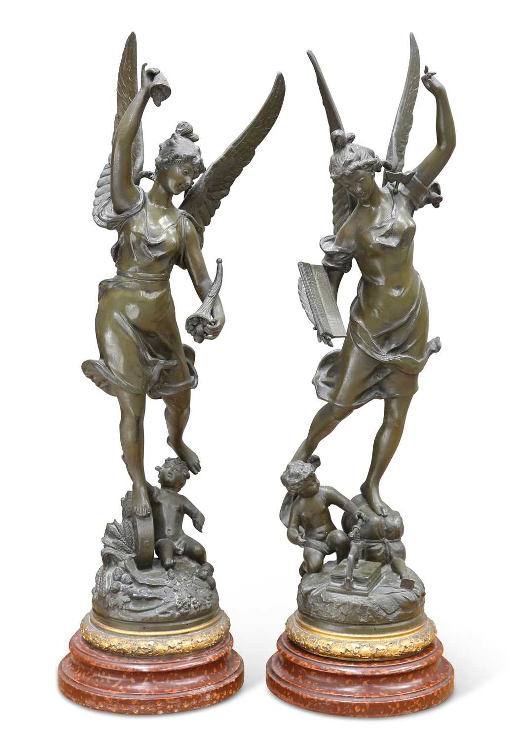 A PAIR OF FRENCH PATINATED METAL FIGURES, CIRCA 1900