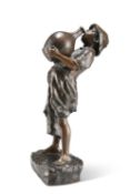 FULBORN, 'SU-SU', A BRONZE FIGURE OF A YOUNG BOY TIPPLING, CIRCA 1900