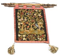 A 19TH CENTURY WOOL WORK TAPESTRY