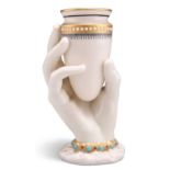 JAMES HADLEY FOR ROYAL WORCESTER, A 'MRS HADLEY'S HAND' SPILL VASE