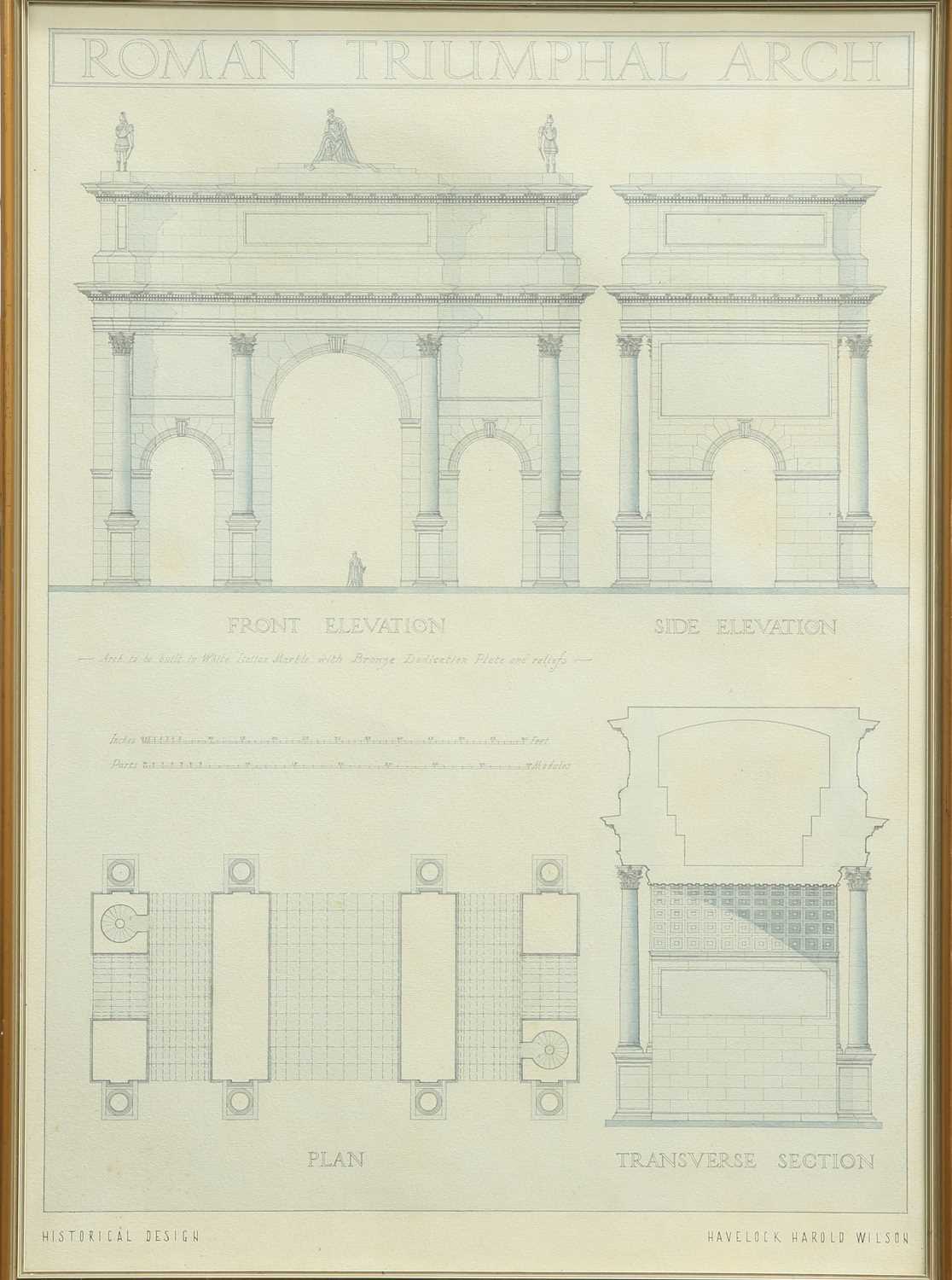 HAVELOCK HAROLD WILSON, THREE ARCHITECTURAL DRAWINGS - Image 2 of 3