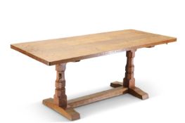 ROBERT THOMPSON OF KILBURN ,A 1960S MOUSEMAN OAK DINING TABLE