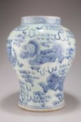 A LARGE CHINESE BLUE AND WHITE VASE