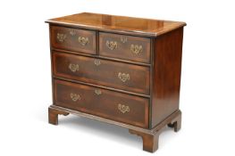 AN 18TH CENTURY STYLE WALNUT CHEST OF DRAWERS