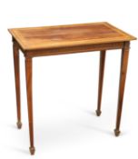A NEOCLASSICAL STYLE INLAID MAHOGANY OCCASIONAL TABLE