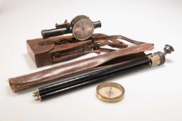 A NEGRETTI AND ZAMBRA COMBINATION INCLINOMETER, COMPASS, LEVEL AND SIGHT, AND A 19TH CENTURY COMPASS