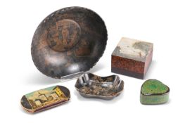 A GROUP OF 19TH CENTURY PAPIER-MÂCHÉ ITEMS