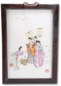 A CHINESE FAMILLE ROSE PLAQUE, REPUBLICAN PERIOD