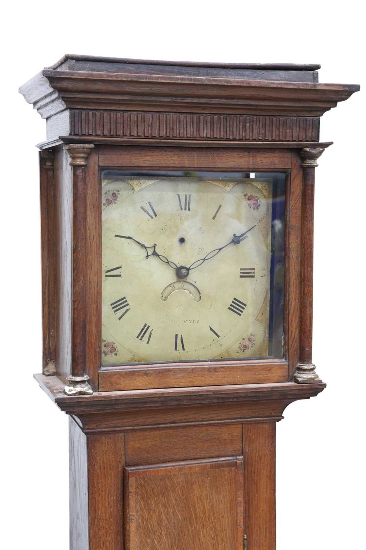 AN OAK 30-HOUR LONGCASE CLOCK - Bild 2 aus 2