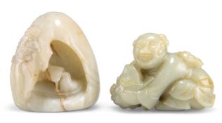 TWO JADE CARVINGS