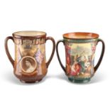 TWO ROYAL DOULTON LIMITED EDITION ROYAL COMMEMORATIVE LOVING CUPS