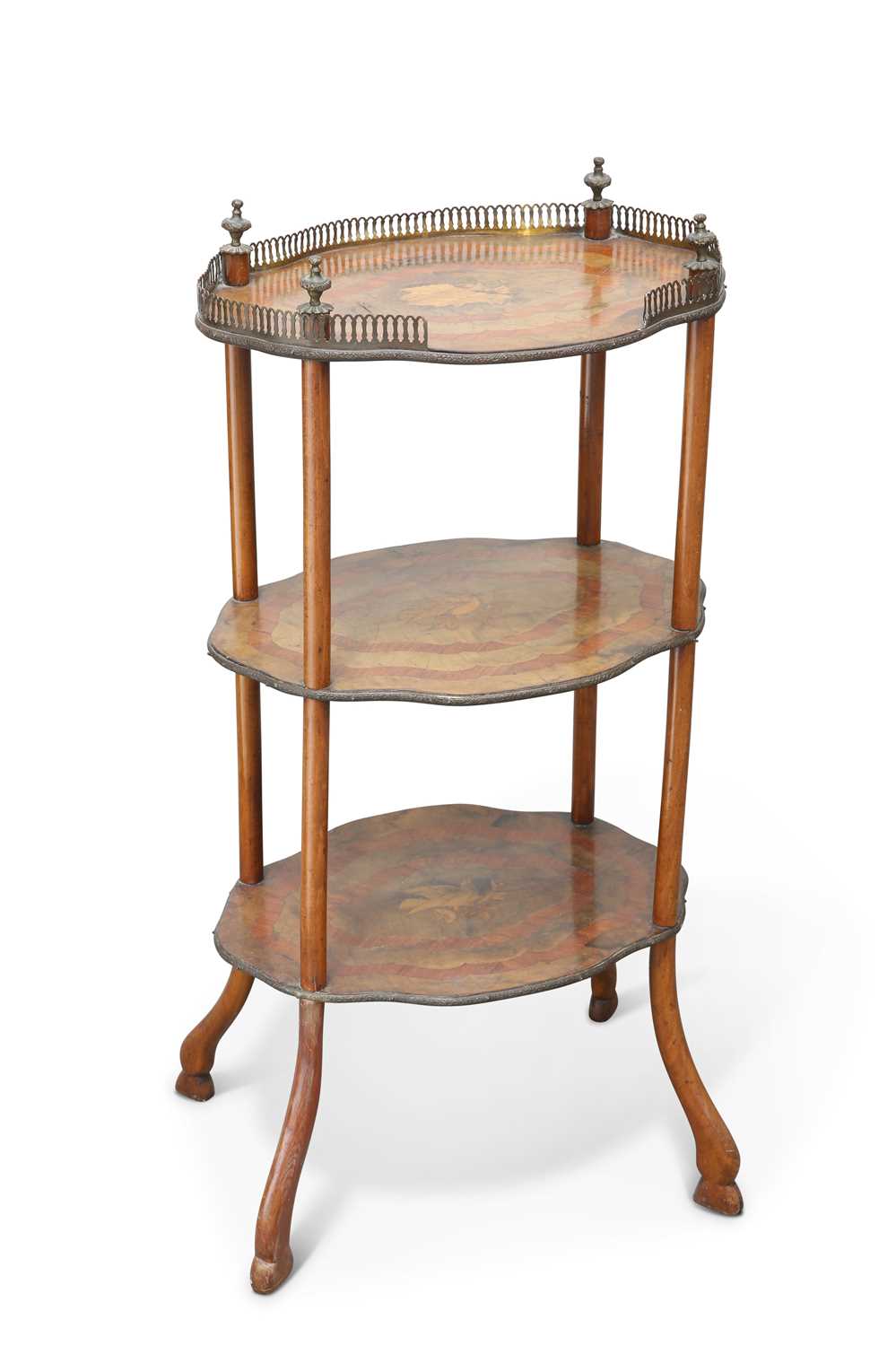 A LATE 19TH CENTURY MARQUETRY ÉTAGÈRE
