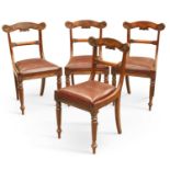 A SET OF FOUR WILLIAM IV MAHOGANY DINING CHAIRS