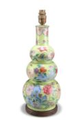 A CHINESE ENAMEL DECORATED GOURD VASE, 19TH CENTURY