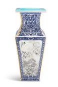 A CHINESE 'FOUR SEASONS' SQUARE BALUSTER VASE