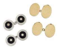 TWO PAIRS OF 9 CARAT GOLD CUFFLINKS