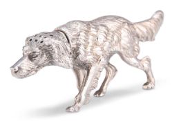 A GERMAN SILVER CONTINENTAL NOVELTY DOG PEPPERETTE