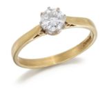 AN 18 CARAT GOLD SOLITAIRE DIAMOND RING