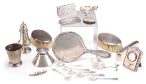 A GROUP OF SILVER AND PLATE