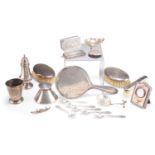 A GROUP OF SILVER AND PLATE