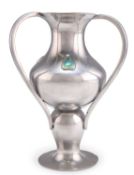 AN ART NOUVEAU PEWTER VASE