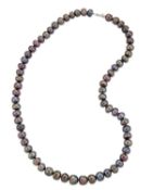 A BLACK CULTURED PEARL NECKLACE