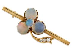A LATE 19TH CENTURY OPAL AND DIAMOND BROOCH