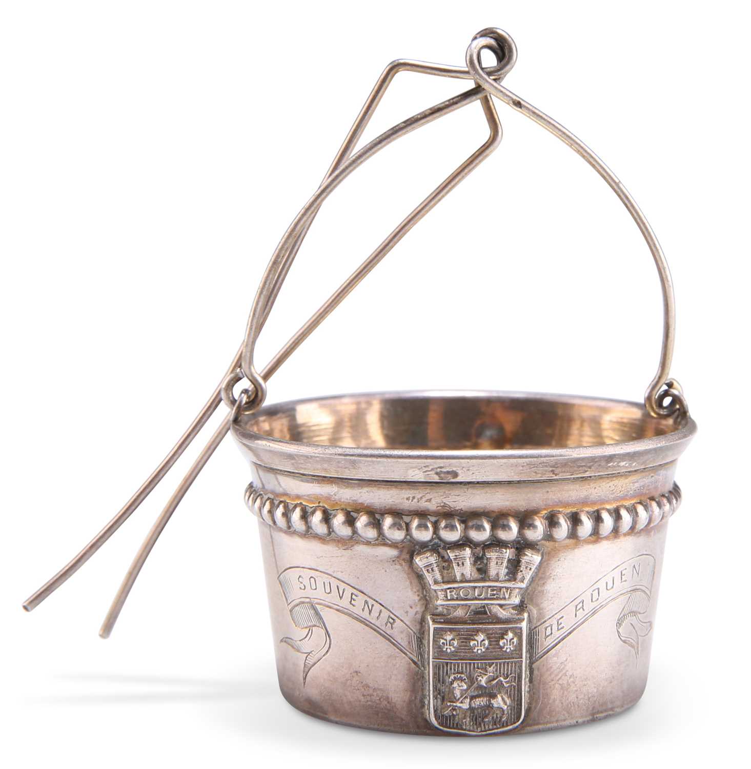 A FRENCH SILVER TEA STRAINER