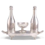 A VICTORIAN SILVER-PLATED NOVELTY EGG CRUET SET