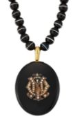 A VICTORIAN MOURNING PENDANT NECKLACE