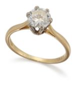 AN 18 CARAT GOLD SOLITAIRE DIAMOND RING