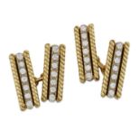 TIFFANY & CO - A PAIR OF DIAMOND DOUBLE CUFFLINKS