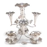 AN EDWARDIAN SILVER-PLATED EPERGNE