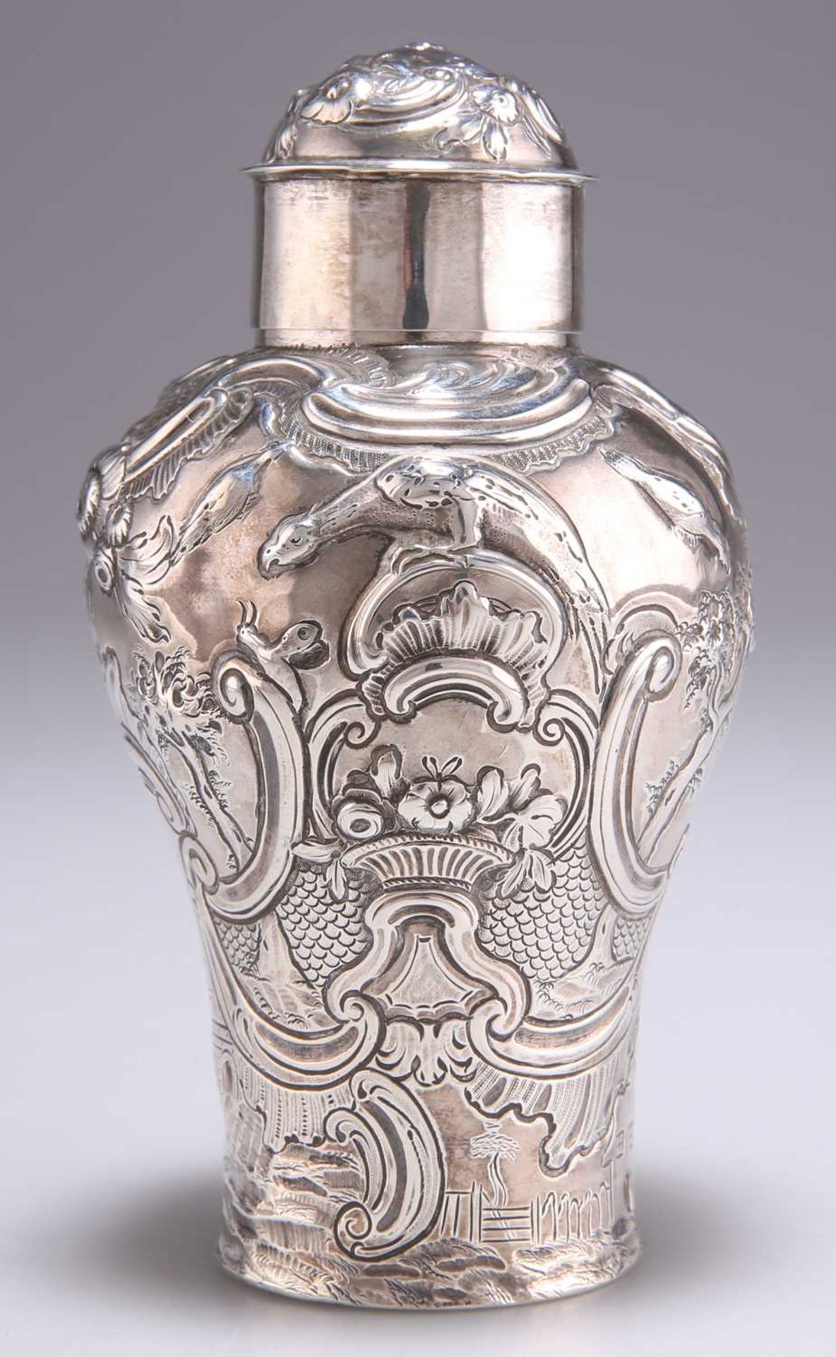A GEORGE II SILVER CADDY - Image 2 of 4