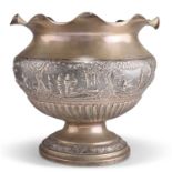 AN INDIAN SILVER BOWL, OF LARGE SIZE