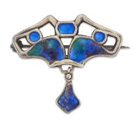 CHARLES HORNER - A SILVER AND ENAMEL BROOCH