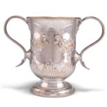 AN OLD SHEFFIELD PLATE TWO-HANDLED CUP, CIRCA 1785