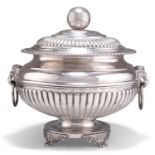 AN INDIAN COLONIAL SILVER TUREEN AND COVER