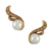 MIKIMOTO - A PAIR OF CULTURED PEARL EARRINGS