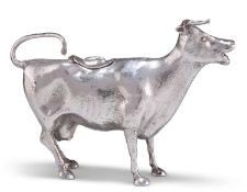 AN ELIZABETH II SILVER COW CREAMER