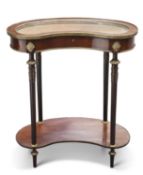 A LOUIS XV STYLE BRASS-MOUNTED MAHOGANY BIJOUTERIE TABLE, 19TH CENTURY