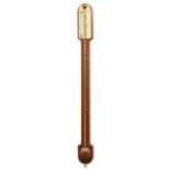 A LATE 19TH CENTURY MAHOGANY STICK BAROMETER