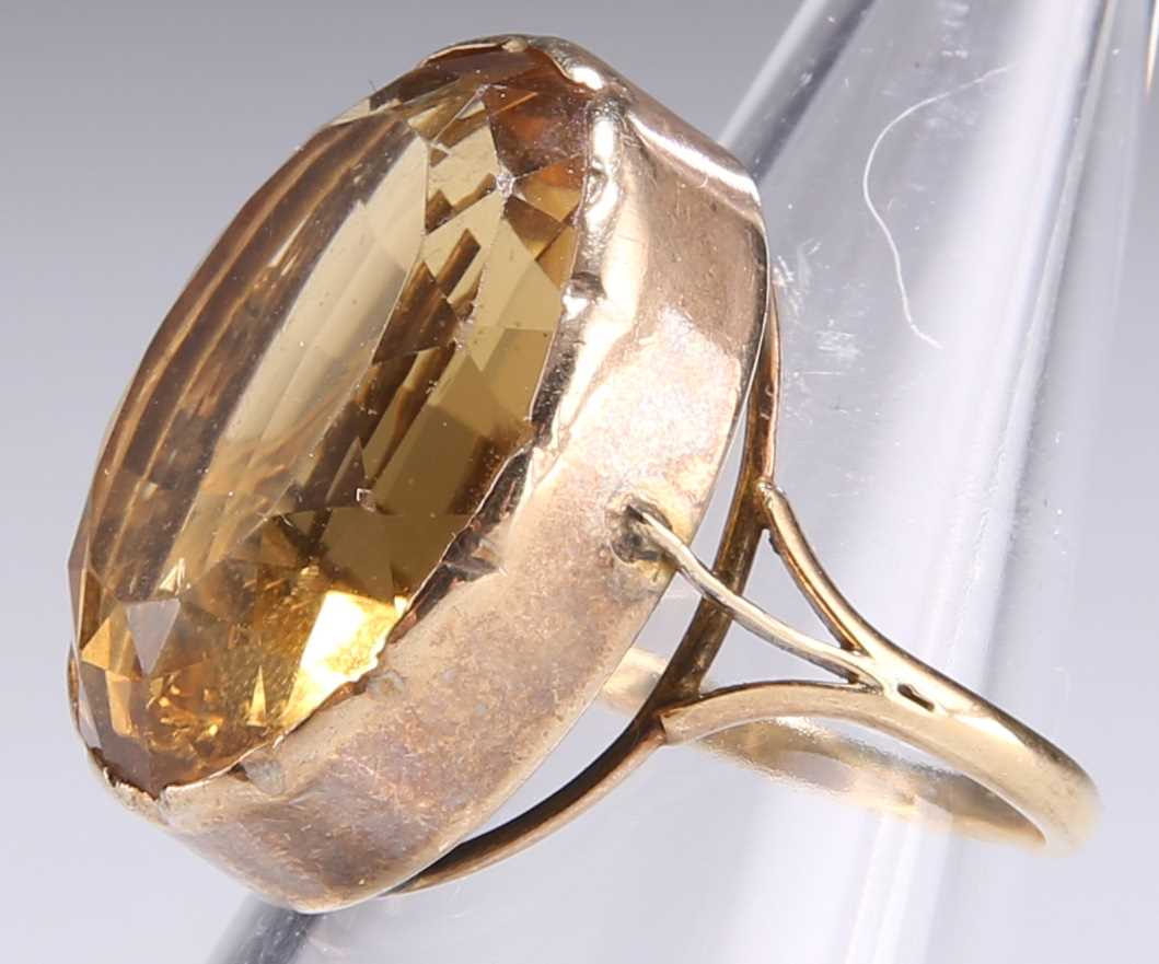 A CITRINE DRESS RING