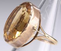 A CITRINE DRESS RING