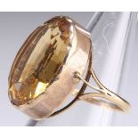 A CITRINE DRESS RING